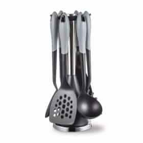 Set ustensile de bucatarie 7 elemente, suport rotativ, termorezistent