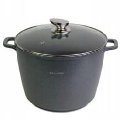 Oala din granit de 10.0 l cu capac de sticla