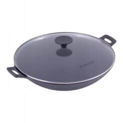 Tigaie wok din fonta cu capac 30 cm