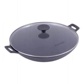 Tigaie wok din fonta cu capac 30 cm