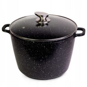 Oala de marmura de 6.2 l cu capac de sticla