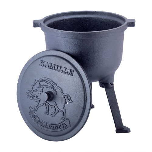 Cazan din fonta 10 L, pentru foc deschis