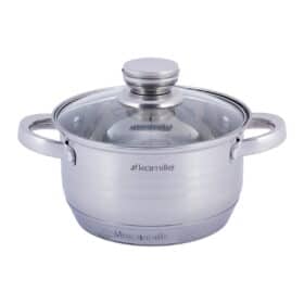 Oala cu capac sticla, 2.0 L, inox, 18 cm
