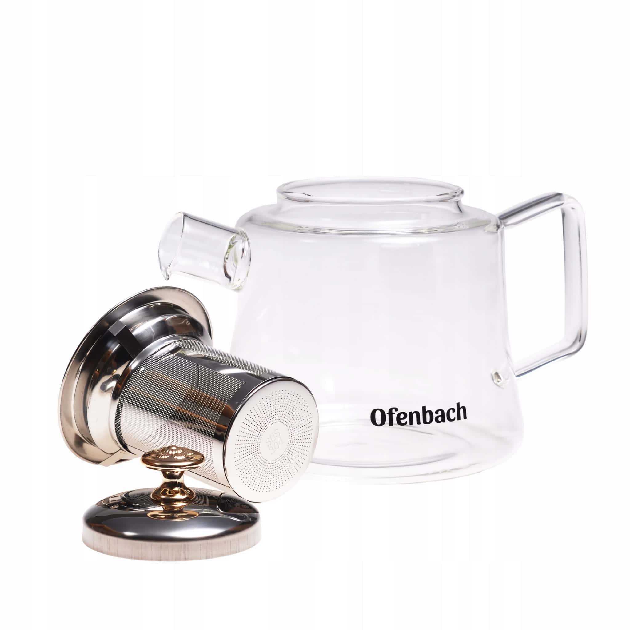 Ceainic Ofenbach, 1100 ml, inox si sticla termorezistenta - imagine 4