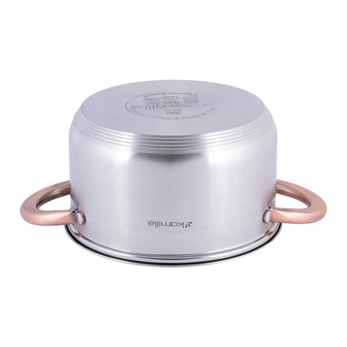 Oala, inox, capac sticla, 3 L, 20 cm, argintiu/roz, inductie - imagine 4