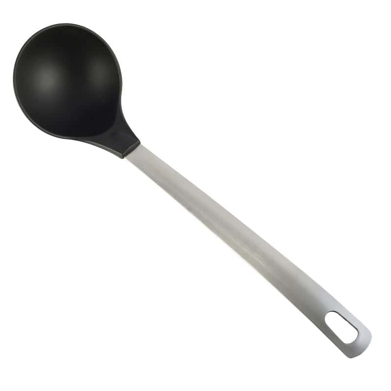 Set 7 piese ustensile cu suport rotativ, nylon, maner inox - imagine 4