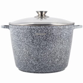 Oala granitica, capac, aluminiu, 6.2 L, 24x16.5 cm, gri