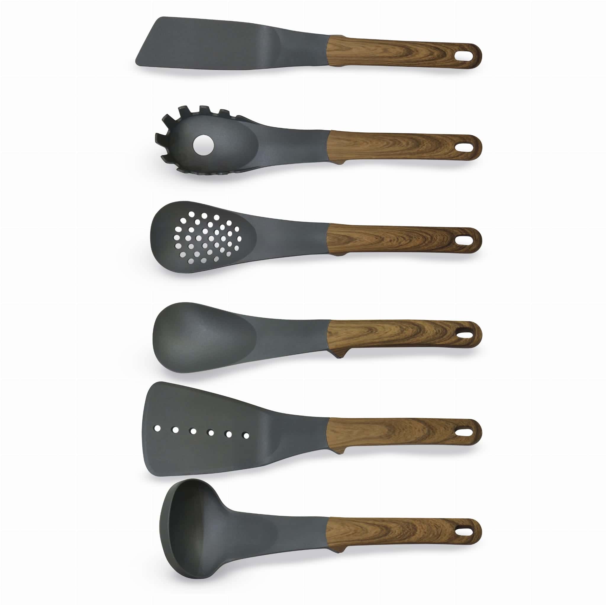 Set 6 ustensile bucatarie, nylon, cu suport rotativ - imagine 2