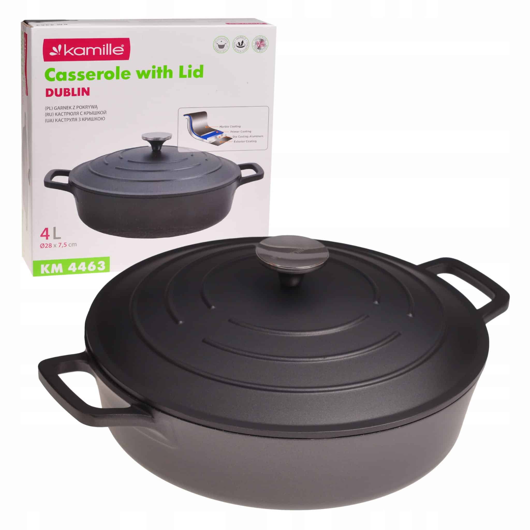 Oala marmurata, aluminiu, 4 L, 28 x 7.5 cm - imagine 6