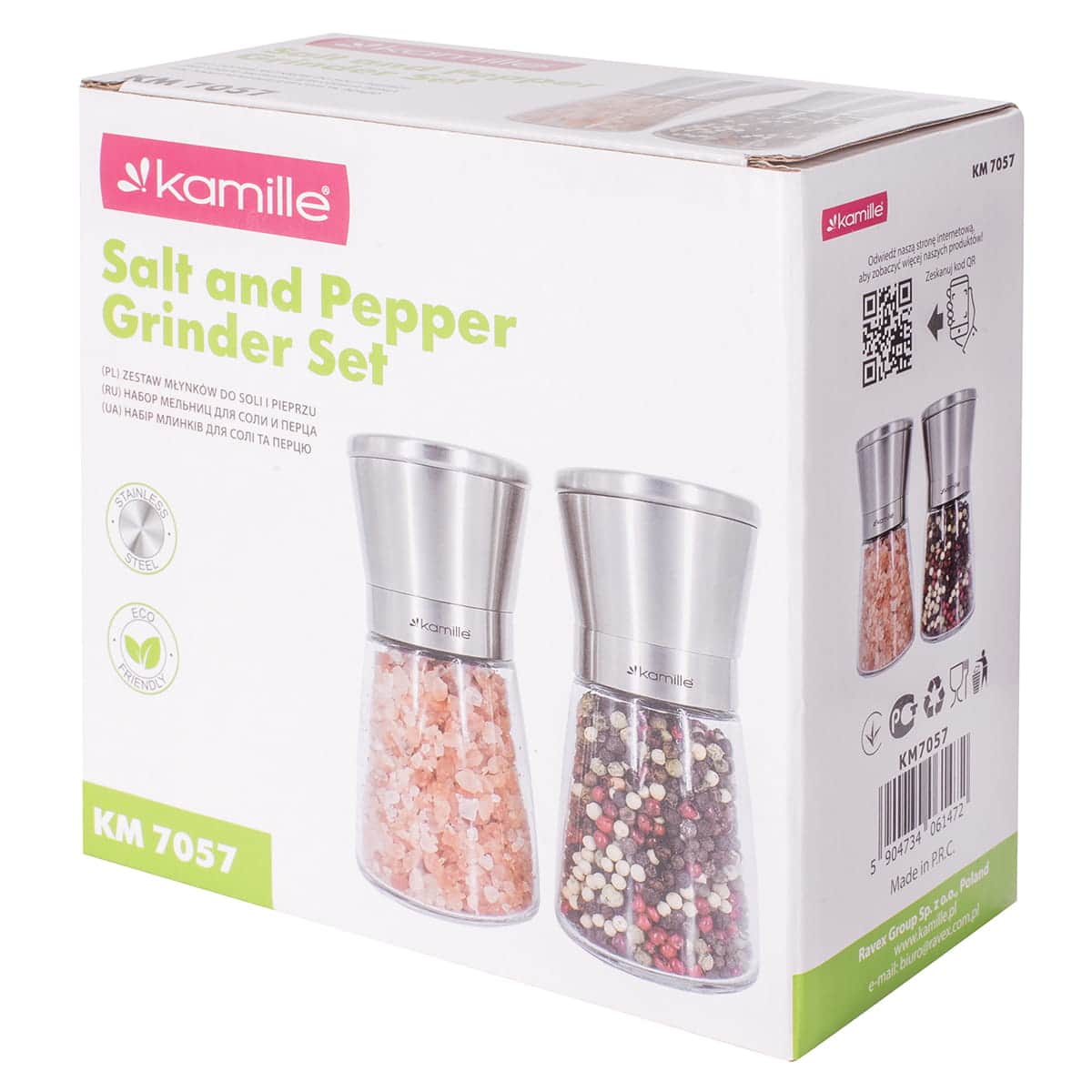 Set 2 Rasnite pentru sare si piper, corp sticla - imagine 6