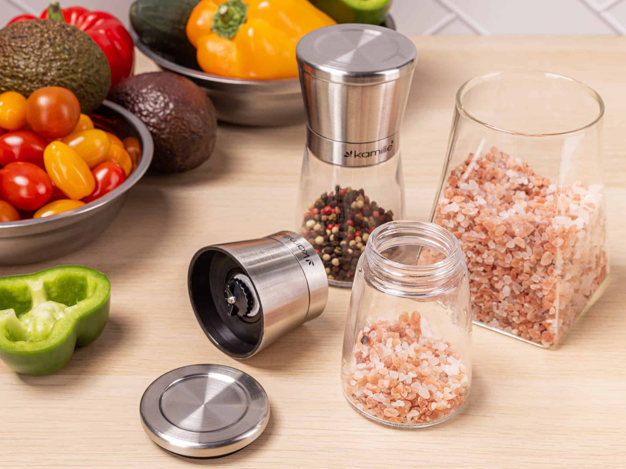 Set 2 Rasnite pentru sare si piper, corp sticla - imagine 7