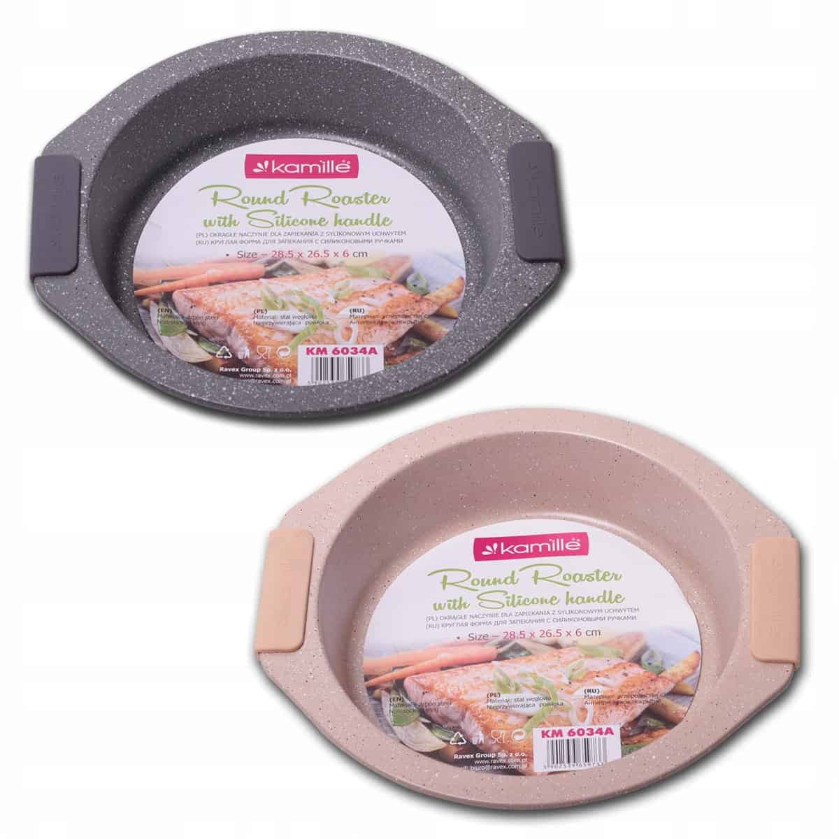 Tava de copt, marmura, 26.5x28.5x6 cm, gri - imagine 3