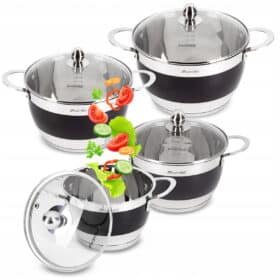 Set 8 piese oale, inox, 2.0 L - 9.0 L, inductie