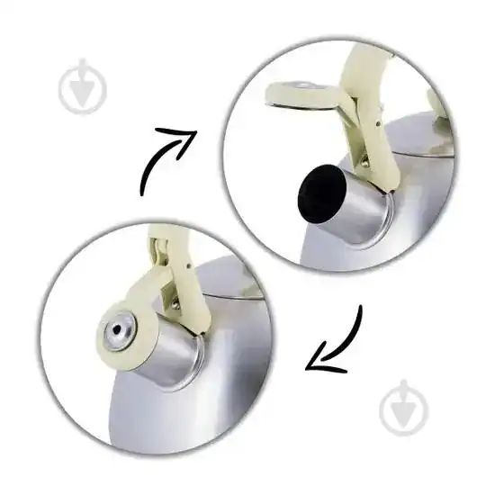 Ceainic din inox cu fluier 2 l bej - imagine 3