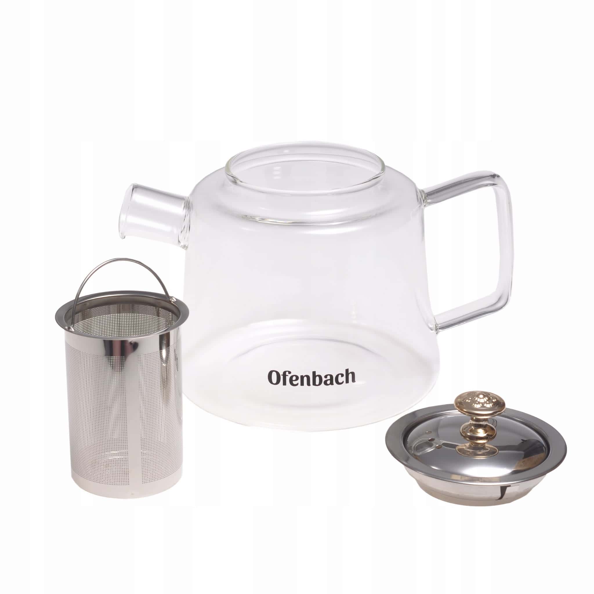 Ceainic Ofenbach, 1100 ml, inox si sticla termorezistenta - imagine 3