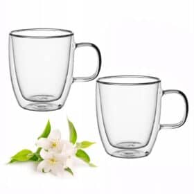 Set de 2 pahare din sticla cu strat dublu 350 ml