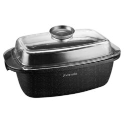 Vas de copt, cu capac, aluminiu turnat, invelis antiaderent, 5.5 L, 32x21 cm