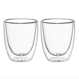 Set de 2 pahare duble din sticla 300 ml