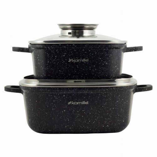 Set de oale cu invelis marmurat, 4 piese - imagine 2