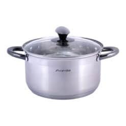 Oala, otel inoxidabil, capac sticla, 4.5 L, 22 cm, inductiva