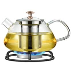 Ceainic, inox si sticla termorezistenta, 700 ml