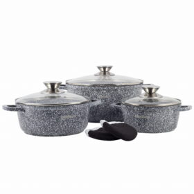 Set 3 oale 6 elemente, granit, rezistent la zgarieturi, 1.35/2.3/3.3/ 4.5 L