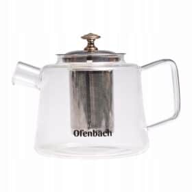Ceainic Ofenbach, 1100 ml, inox si sticla termorezistenta