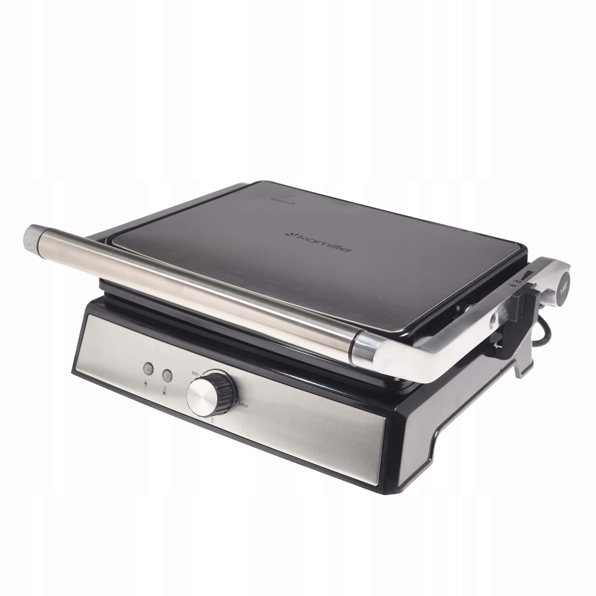 Gratar electric, placi antiaderente, 2000W, inox, deschidere 180? - imagine 4