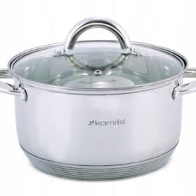 Oala cu capac din sticla, 3.4 L, inox, 20 x 11.5 cm