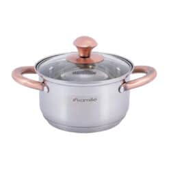 Oala, otel inoxidabil, capac sticla, 1.5 L, 16 cm, inductiva