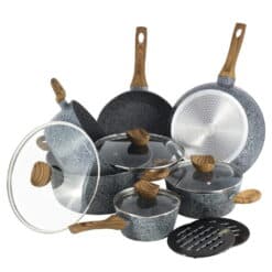 Set 8 piese oale si tigai, aluminiu turnat, granit, inductie