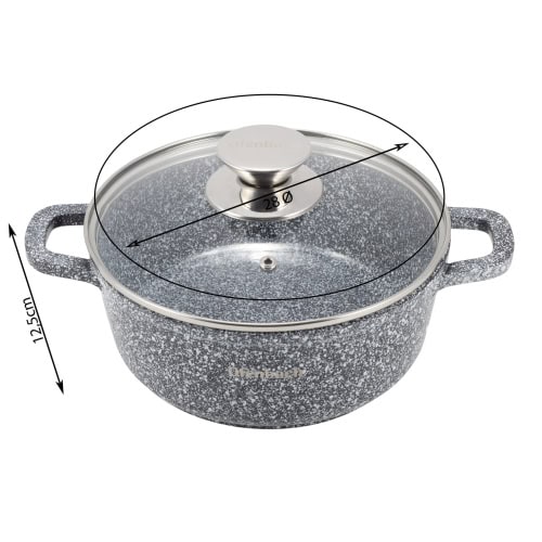 Oala din granit 6.5 l cu capac de sticla - imagine 6