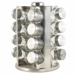 Raft rotativ pentru condimente, 16 borcane, inox