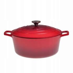 Oala din aluminiu rosu 6.5 l cu capac