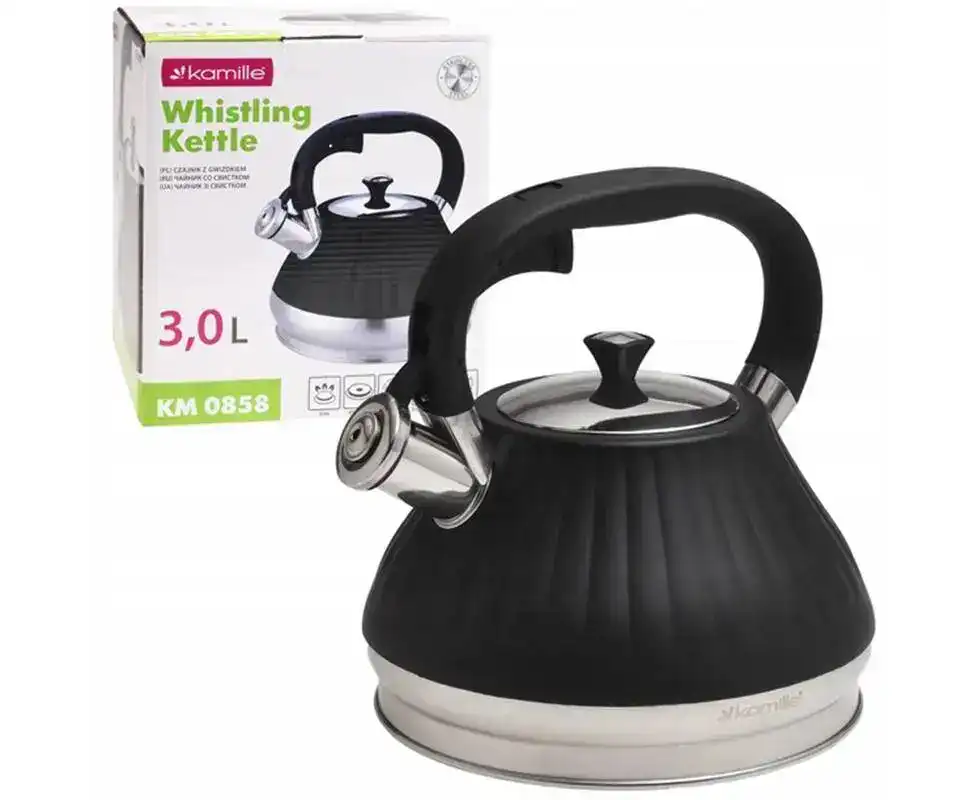 Ceainic din otel inoxidabil 3 l negru - imagine 2