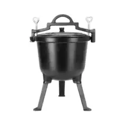 Cazan din fonta emailata, 10 litri, pentru foc deschis