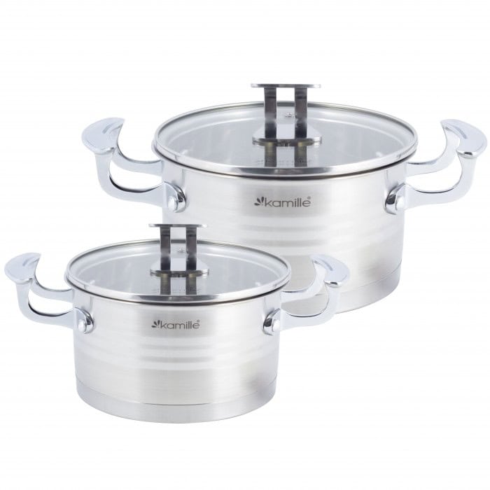 Set de 4 ghivece din otel inoxidabil