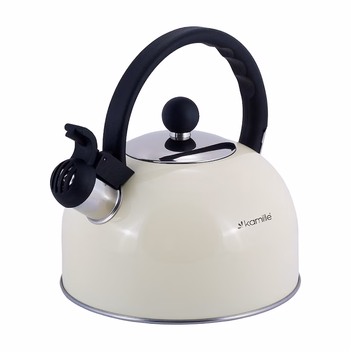 Ceainic cu Fluier Kamille din inox, 2.5 L – Compatibil Inductie