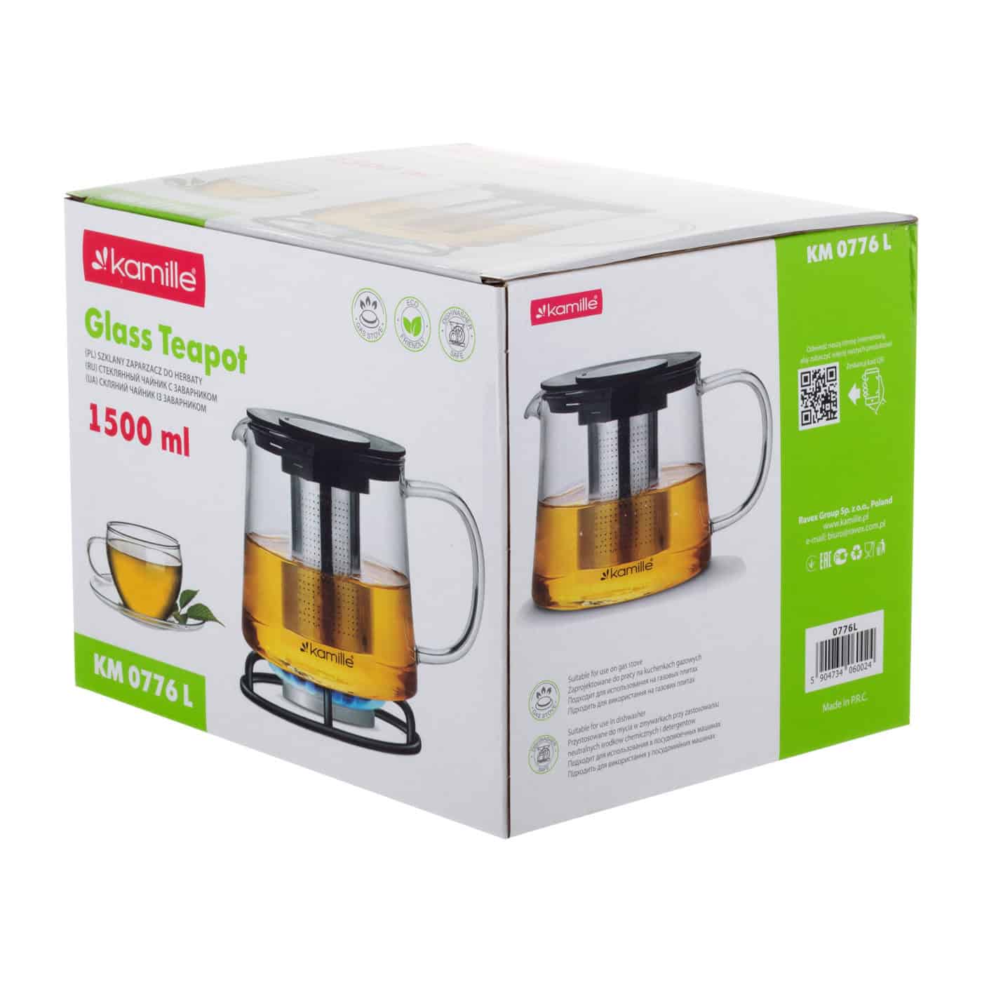 Infuzor de ceai si plante din sticla, 1500 ml, Kamille - imagine 2