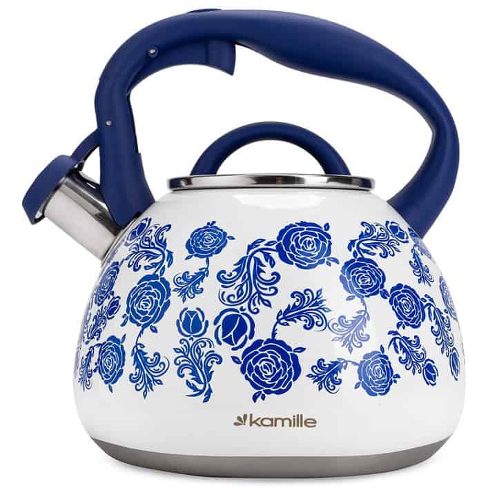 Ceainic inox 2.7 L cu fluier automat – design floral - imagine 2