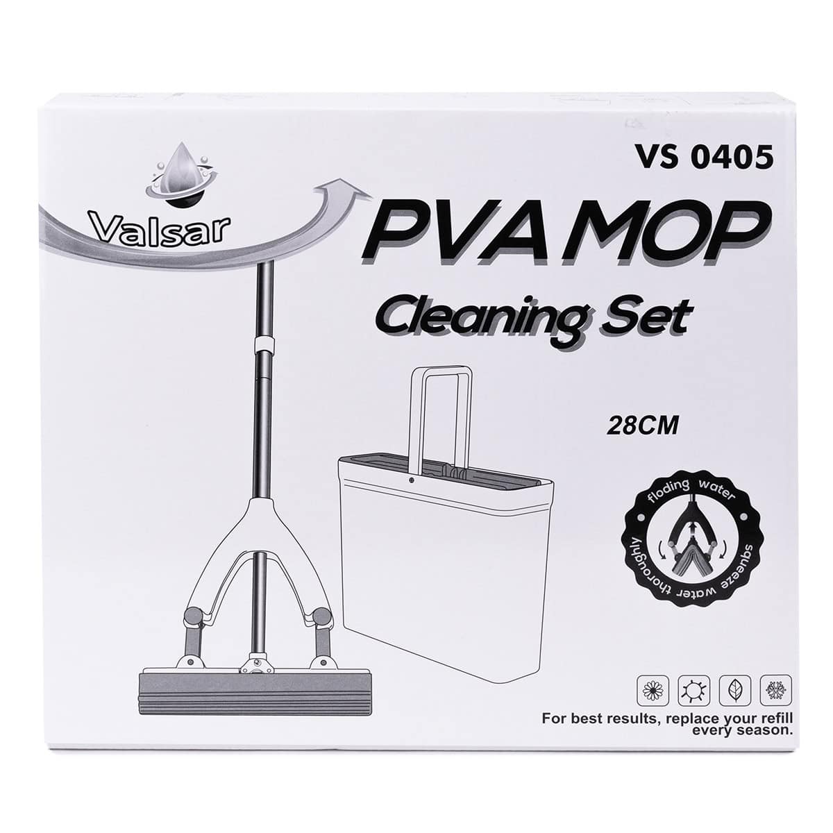 Mop pliabil cu galeata si storcator, burete PVA absorbant - imagine 2