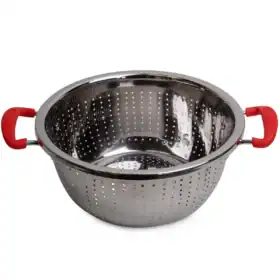 Strecuratoare din otel inoxidabil, 22cm, manere din silicon, Rosu