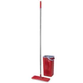 Mop plat 33 cm, cu maner telescopic, pala la 130 cm, si galeata cu stocator