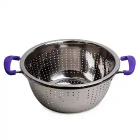 Strecuratoare din otel inoxidabil, 22cm, manere din silicon, Mov