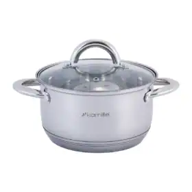 Cratita din otel inoxidabil 2.4 L cu capac din sticla