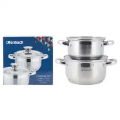 Set de 2 cratite din otel inoxidabil, 1.1 / 1.7 L, cu capac