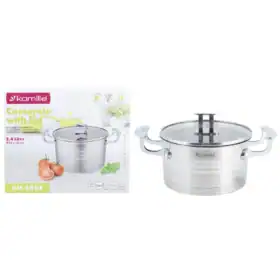 Cratita din otel inoxidabil 2.4 L, cu capac, 18x10 cm