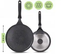 Tigaie pentru clătite Kamille 28 cm cu strat Black Marble