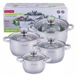 Set de 8 piese cratite din otel inoxidabil, Kamille
