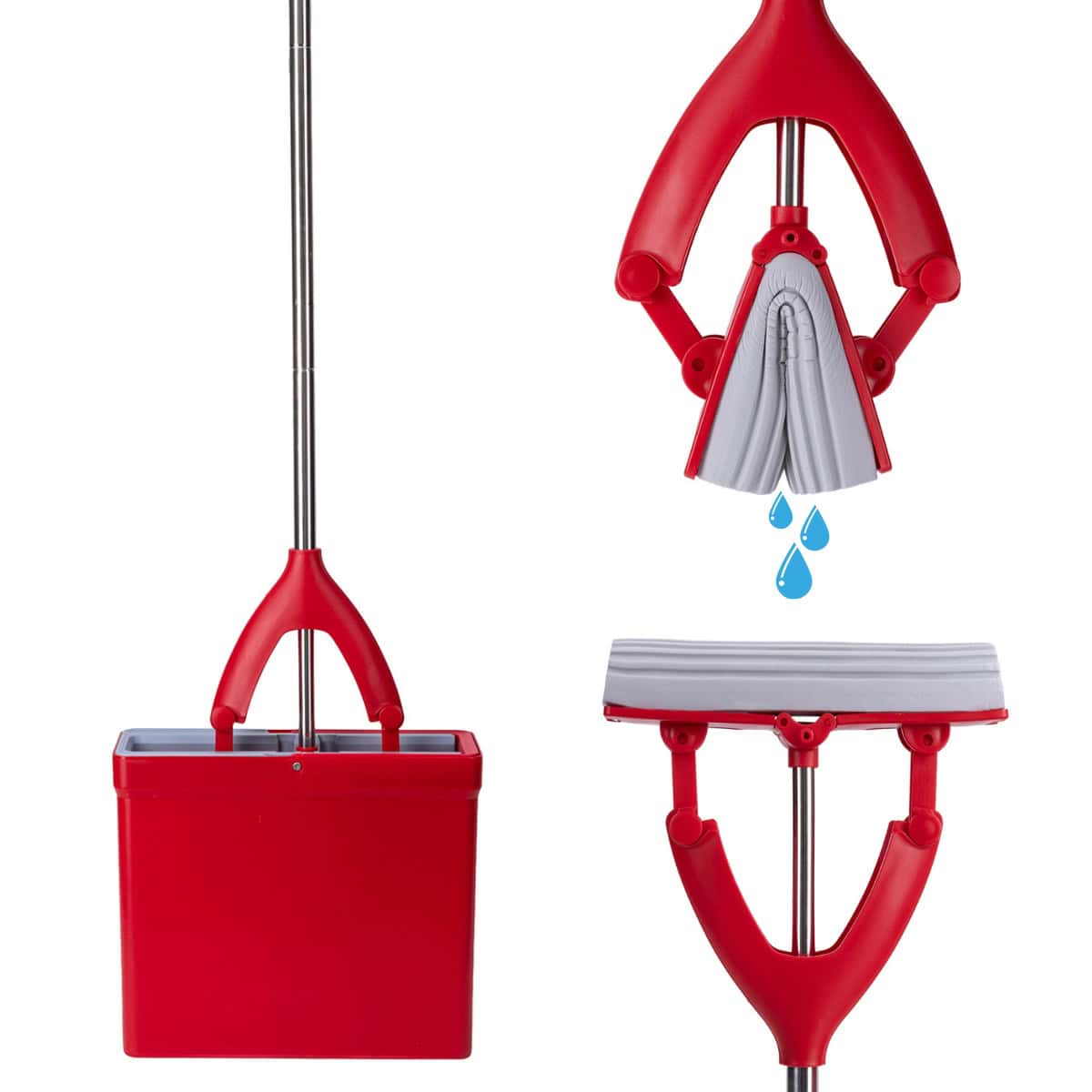 Mop pliabil cu galeata si storcator, burete PVA absorbant - imagine 5